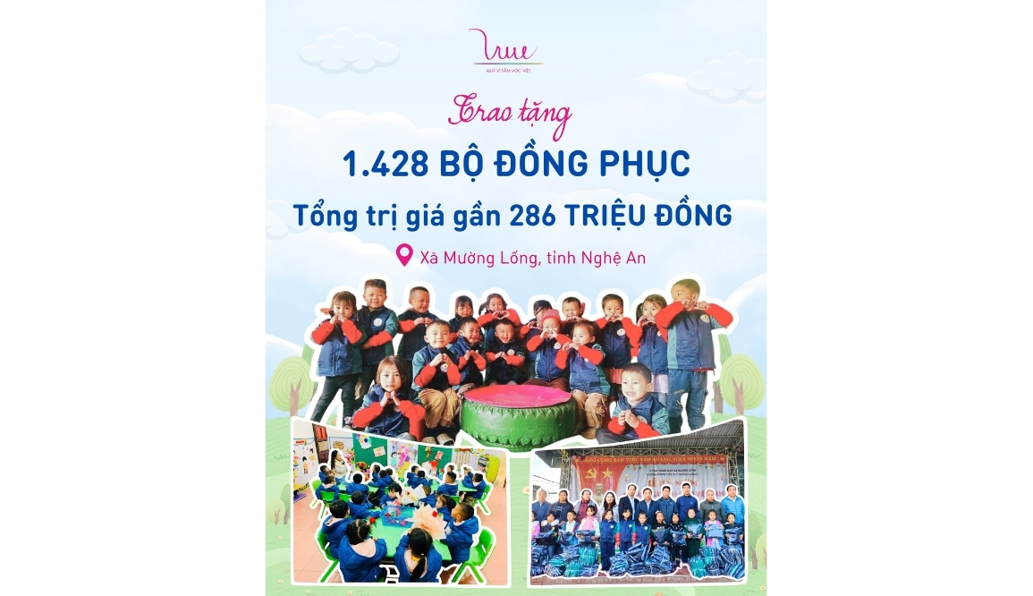 Trao tặng 1.428 bộ đồng phục tổng trị giá 286 triệu đồng cho các em học sinh tại Nghệ An